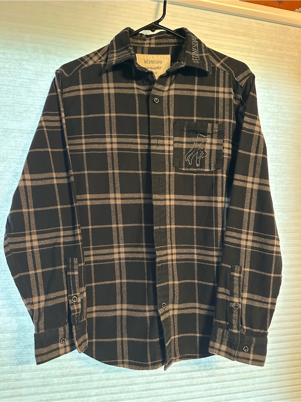 Wednesday by Cakeworthy Men's Black Plaid Button-Up Shirt